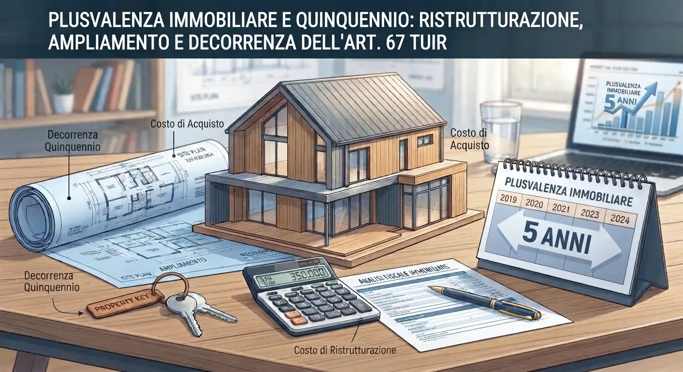 Plusvalenza immobiliare e quinquennio ristrutturazione, ampliamento e decorrenza dell’art. 67 TUIR